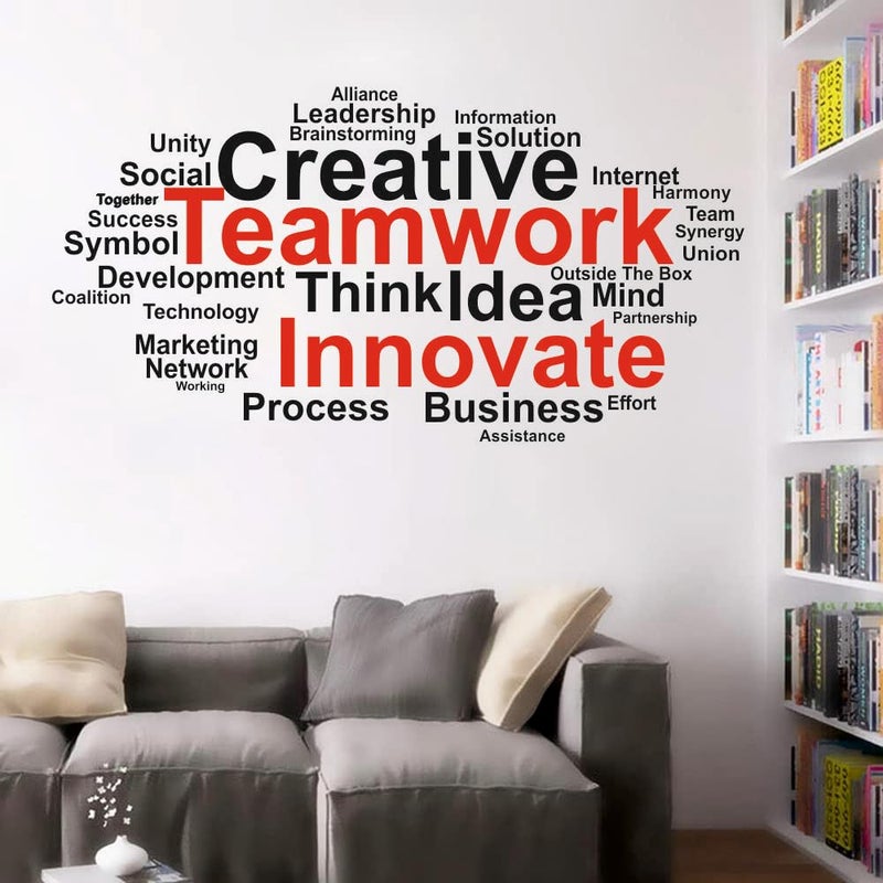 Sky Flying Creative Teamwork Think Idea Innovate Office - Inspirational - Motivational - Quotes - Wall Sticker for Kids Room, Living Room, School, Library (Size - 60CM X 120CM) - Image 3
