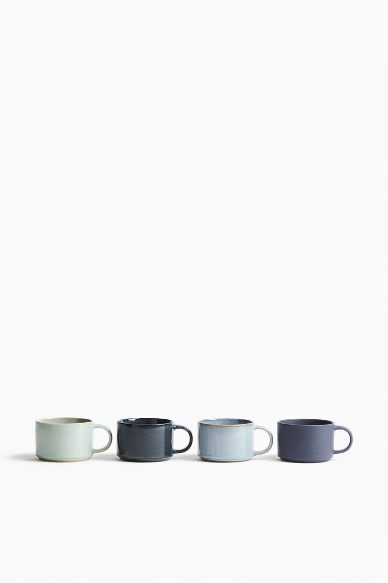 H&M 4-pack stoneware mugs