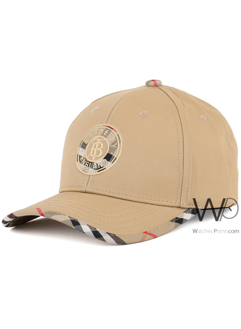 BURBERRY Burberry Cap Beige Color Cotton Baseball Hat For Men - Image 1
