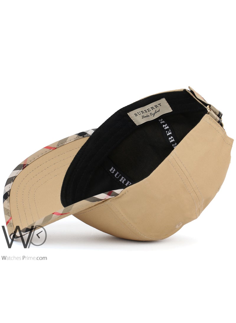 BURBERRY Burberry Cap Beige Color Cotton Baseball Hat For Men - Image 4