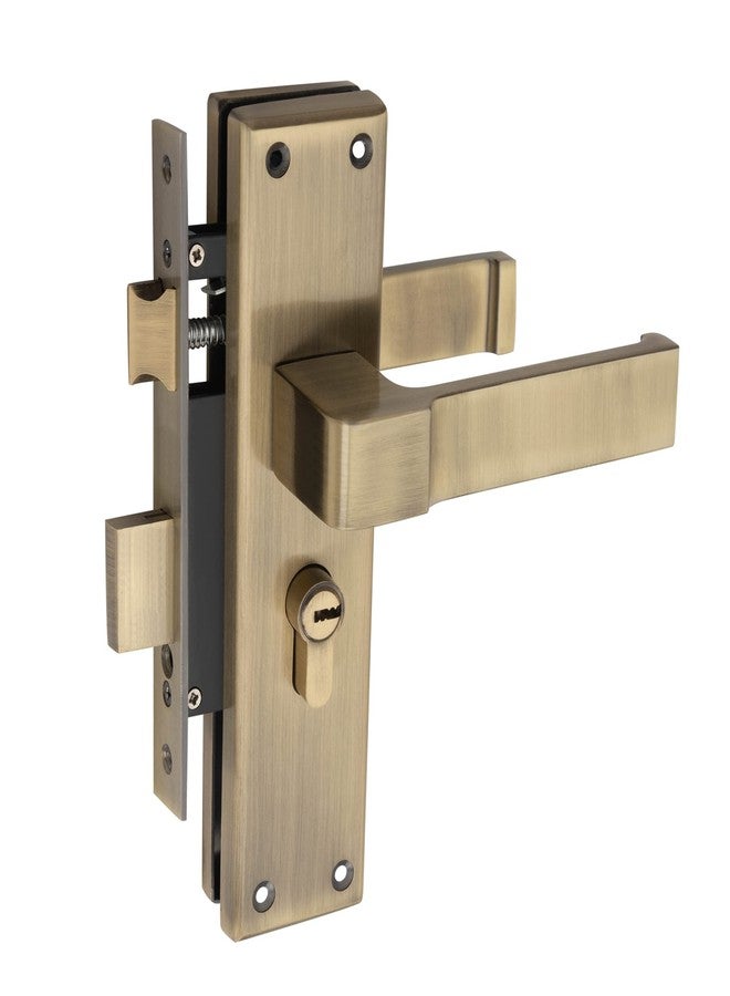 Qorp Locks طقم مقبض نقر من الفولاذ المقاوم للصدأ من Qorp مقاس 8 بوصات مع جسم القفل | تشطيب عتيق | 3 مفاتيح فائقة | قفل أسطواني BSK (مفتاح من كلا الجانبين)، أقفال أبواب للباب الرئيسي، أقفال للمنزل. - Image 3