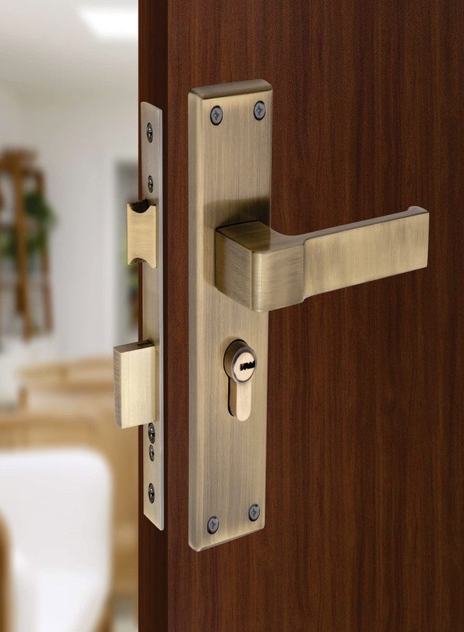 Qorp Locks طقم مقبض نقر من الفولاذ المقاوم للصدأ من Qorp مقاس 8 بوصات مع جسم القفل | تشطيب عتيق | 3 مفاتيح فائقة | قفل أسطواني BSK (مفتاح من كلا الجانبين)، أقفال أبواب للباب الرئيسي، أقفال للمنزل. - Image 1