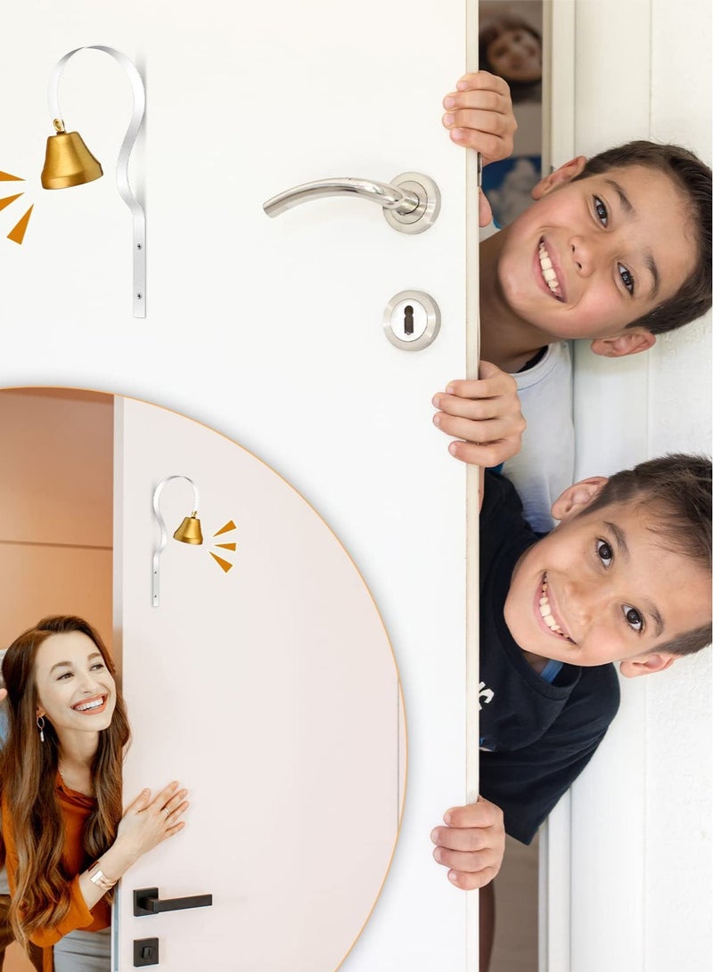 جرس باب معدني كلاسيكي للمتاجر والمكاتب سهل التركيب تصميم عتيق 4 عبوات  - Image 2