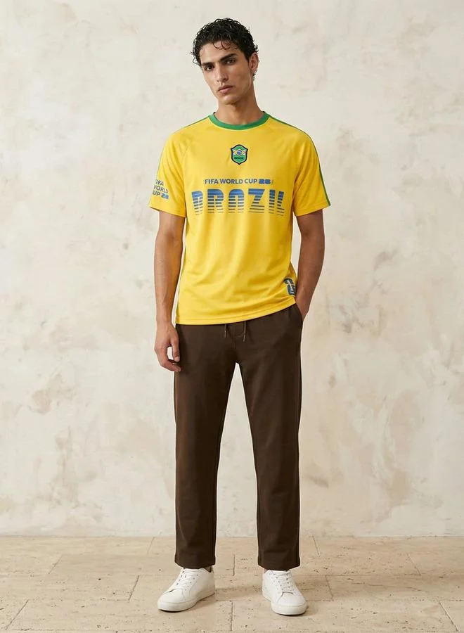 Splash Active  FIFA 26 Brazil Men Crew Neck Short Sleeve T shirt for Men | Best Price UAE