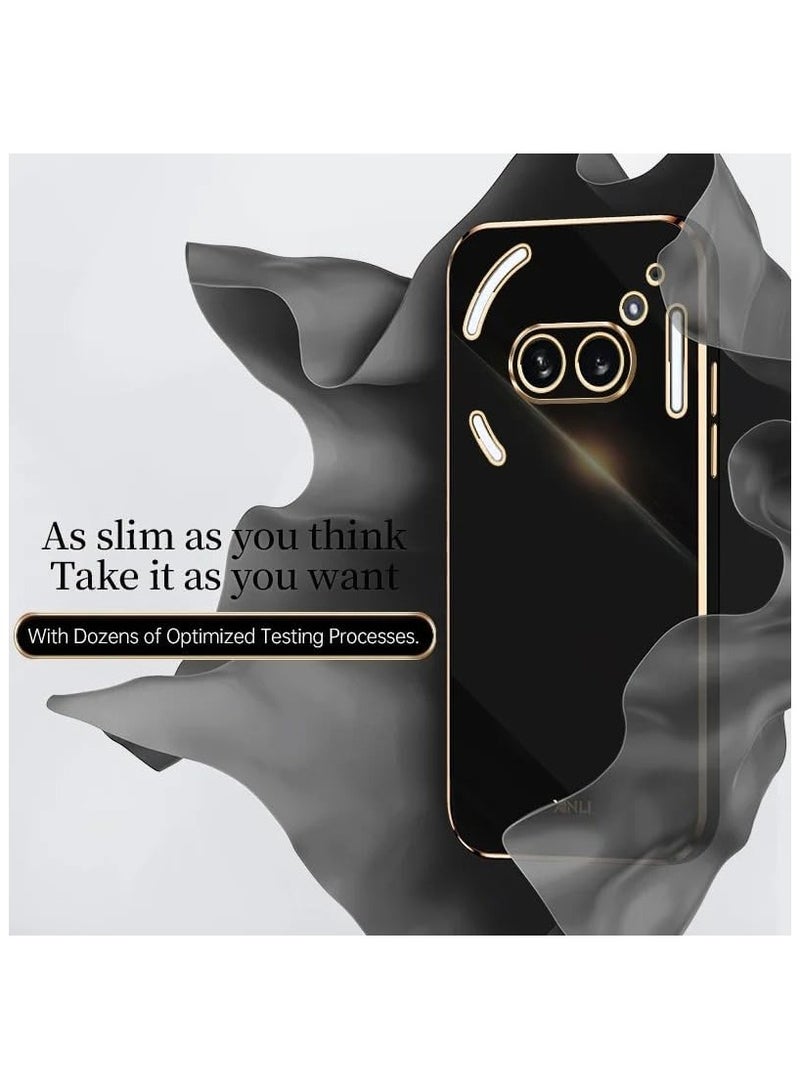 غطاء متوافق مع هاتف Nothing Phone (2a) Plus 5G، غلاف هاتف مرن من TPU مع إطار مغطى بطبقة معدنية، يوفر حماية فائقة النحافة مع حاجز مضاد للصدمات. - Image 2