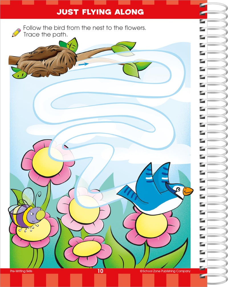School Zone - Big Preschool Workbook - 320 Spiral Pages, Ages 3 to 5, Colors, Shapes, Numbers, Early Math, Alphabet, Pre-Writing, Phonics, Following Directions, and More (Big Spiral Bound Workbooks) - Image 3