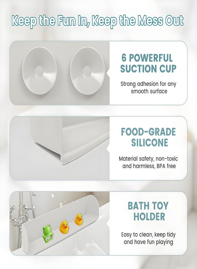FAILUN Splash Guard for Bathtub, Silicone Bathtub Splash Guard for Kids, Bath Toy Holder & Storage, Shower Guards to Keep Water in Shower, Soft, Safe, Easy to Install - Image 4