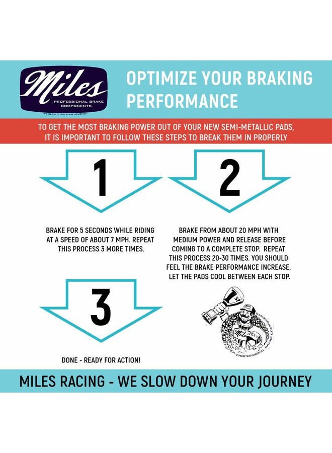 Miles Racing Disc Brake Pads - Semi Metallic - MAGURA MT 5, MT 7, MT Trail (MI-MET-18) - Image 2