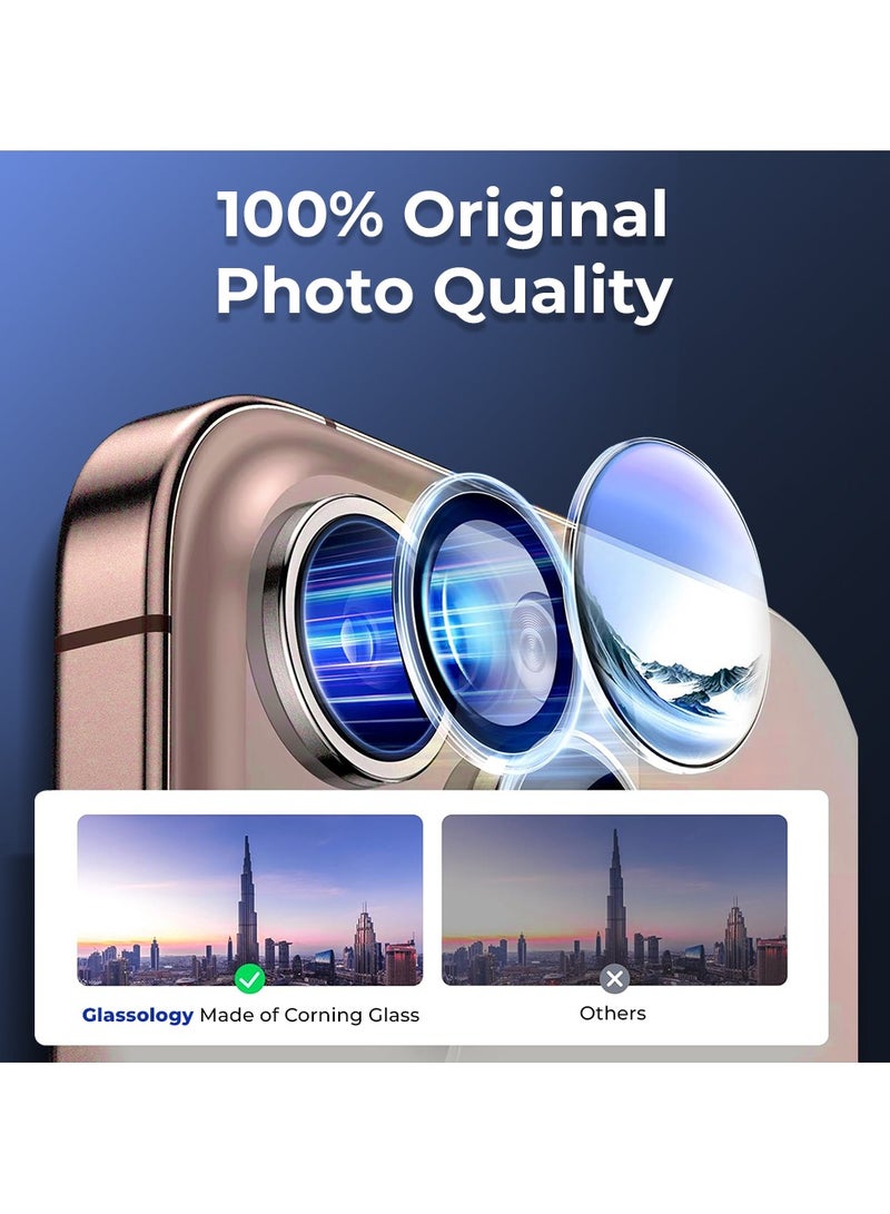 glassology حماية عدسة آيفون 16 برو مقاومة للخدوش ومضادة لبصمات الأصابع (فضي) - Image 3
