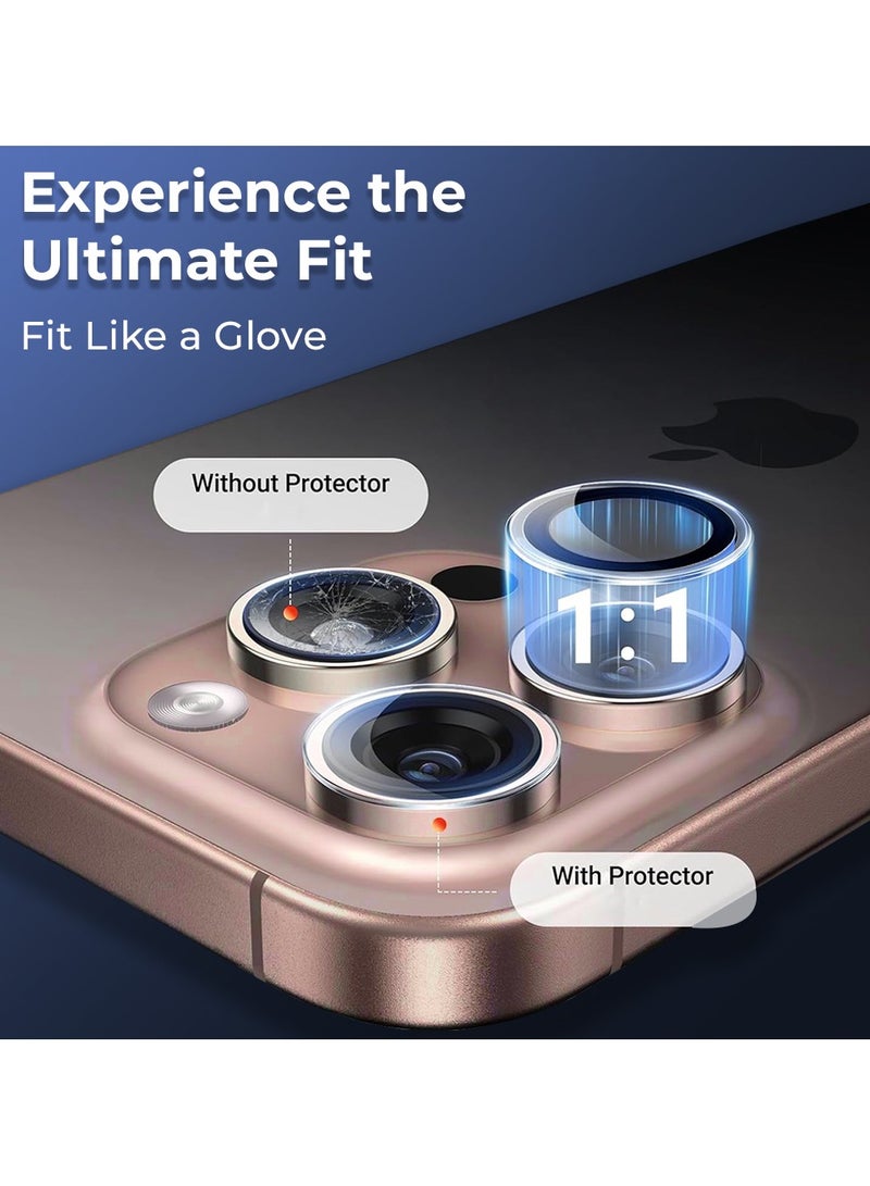 glassology حماية عدسة آيفون 16 برو مقاومة للخدوش ومضادة لبصمات الأصابع (فضي) - Image 4