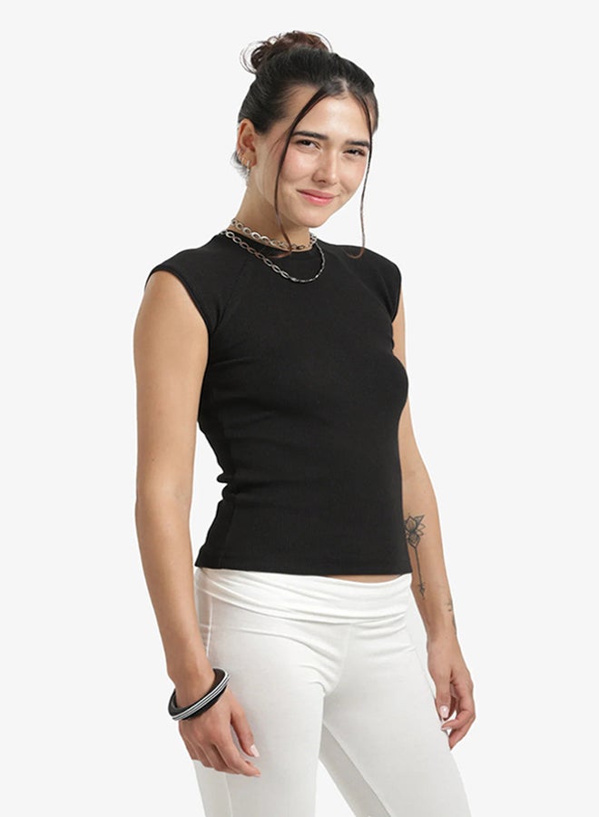 Carina Ribbed Cap Sleeves Top - Image 1