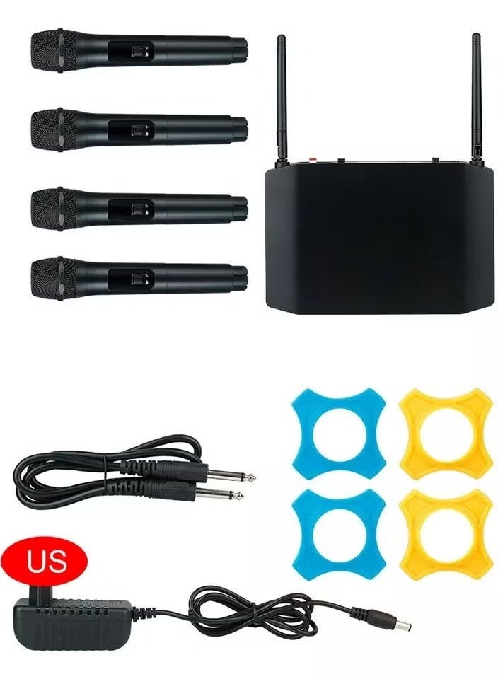 TIGER Wireless Handheld Microphone Set of 4 for Karaoke and Events, 4-Channel VHF Metal Dynamic Mics with Noise Reduction, Long Range up to 200ft, Rechargeable for Parties, Meetings & Performances - Image 5