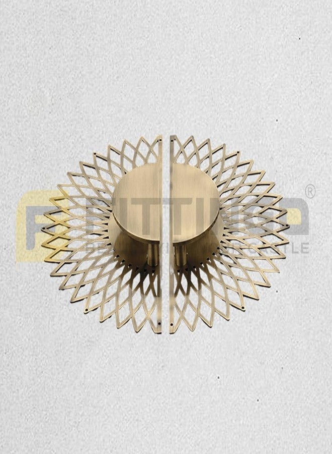 FITTINGO Elegant Sunflower Shape Main Door Handle 12 Inch Pull Push Handle for Home/Office/Hotels/Premium Sun Flower Design Handle -(Set of 1)-Stainless Steel - 3 Years Warranty (Antique Finish) - Image 2