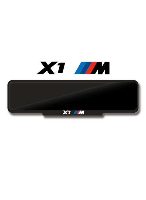 X1 M Number Plate Frame – Custom Fit – Black Gloss Finish – M Power Logo – Easy Tape Mount – Available in Sport, Square & Long Sizes