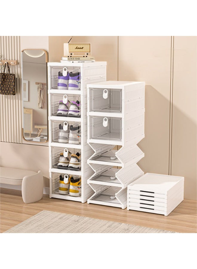 A transparent, stackable 5-tier shoe rack that intelligently organizes your shoes and saves space in a stylish and modern way. - Image 1