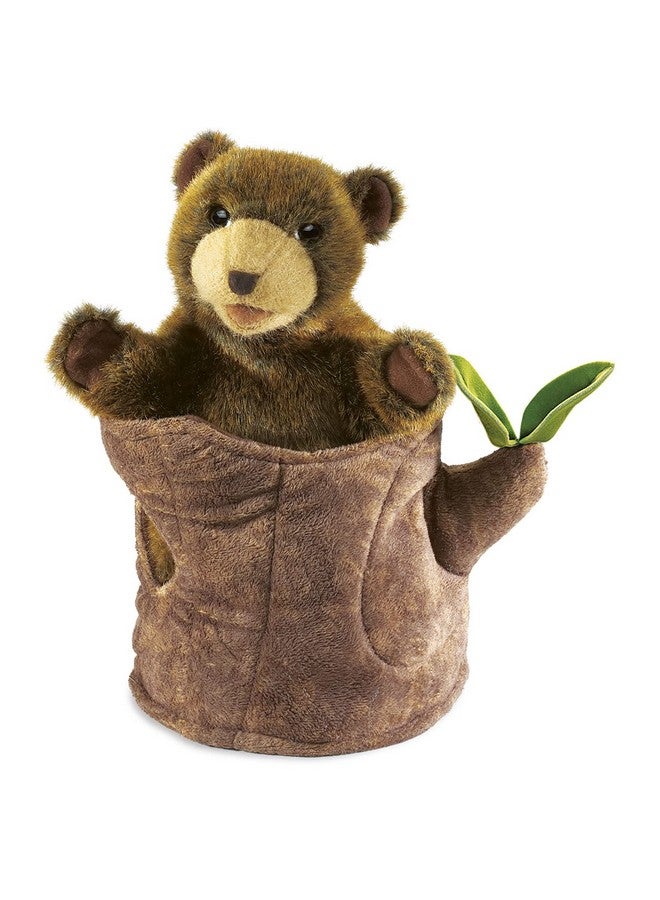 Folkmanis Bear in Tree Stump Hand Puppet, Brown