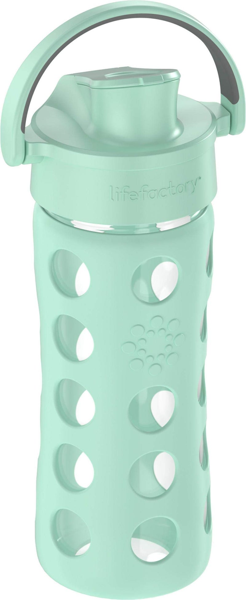 Lifefactory 12-Ounce Glass Water Bottle with Active Flip Cap and Protective Silicone Sleeve  Mint - Image 2