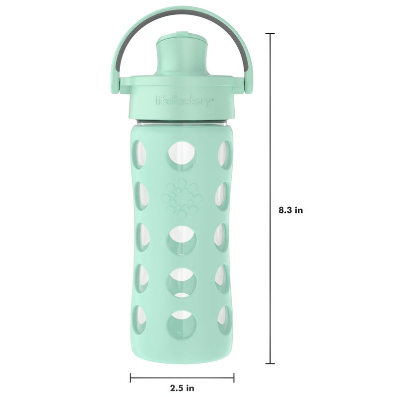 Lifefactory 12-Ounce Glass Water Bottle with Active Flip Cap and Protective Silicone Sleeve  Mint - Image 5
