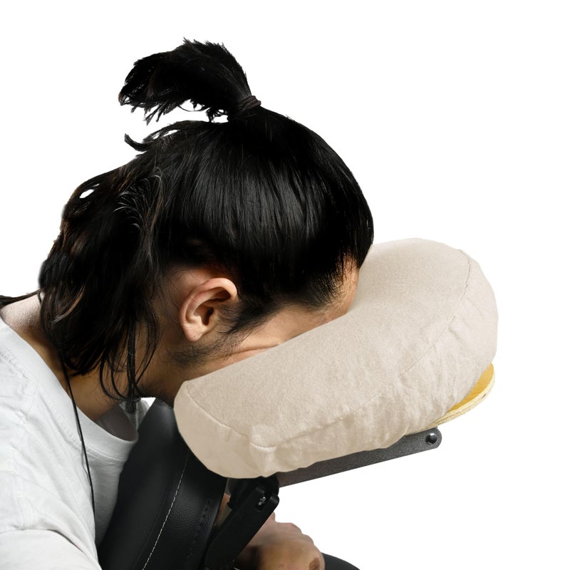 Body Linen Comfort Flannel Face Rest Covers for Massage Tables (Natural, 10 Pack) - Soft, Durable and Light 100% Cotton Flannel Face Cradle Covers for Professional Use - Image 2