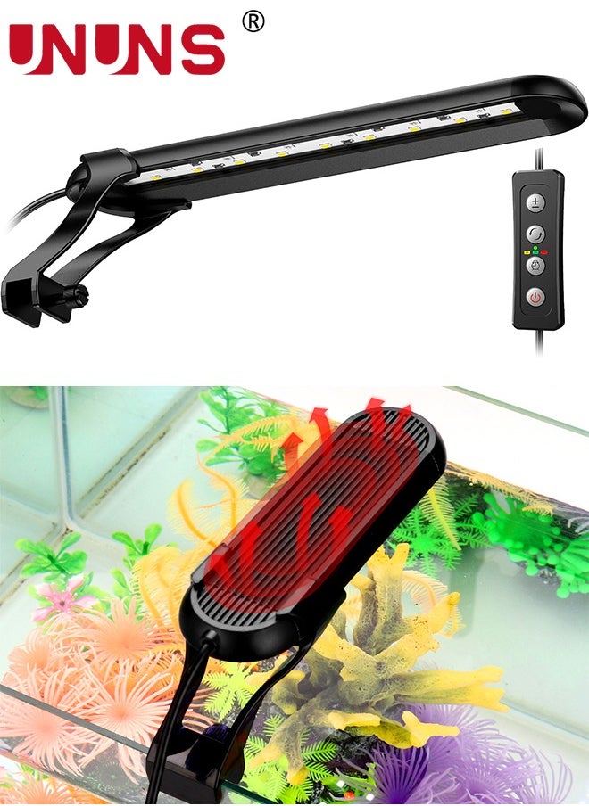 UNUNS LED Aquarium Light,Full Spectrum Fish Tank Light,Adjustable Timer,Freshwater Fish Tank Light,14 Lighting Modes With Intensity Adjustable,6 Watts  - Image 1