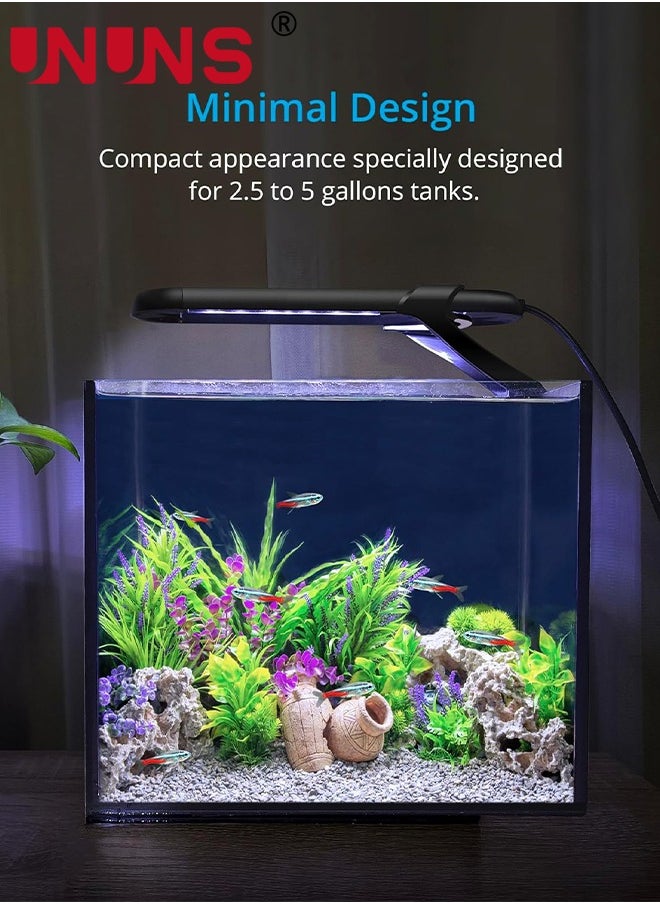 UNUNS LED Aquarium Light,Full Spectrum Fish Tank Light,Adjustable Timer,Freshwater Fish Tank Light,14 Lighting Modes With Intensity Adjustable,6 Watts  - Image 2
