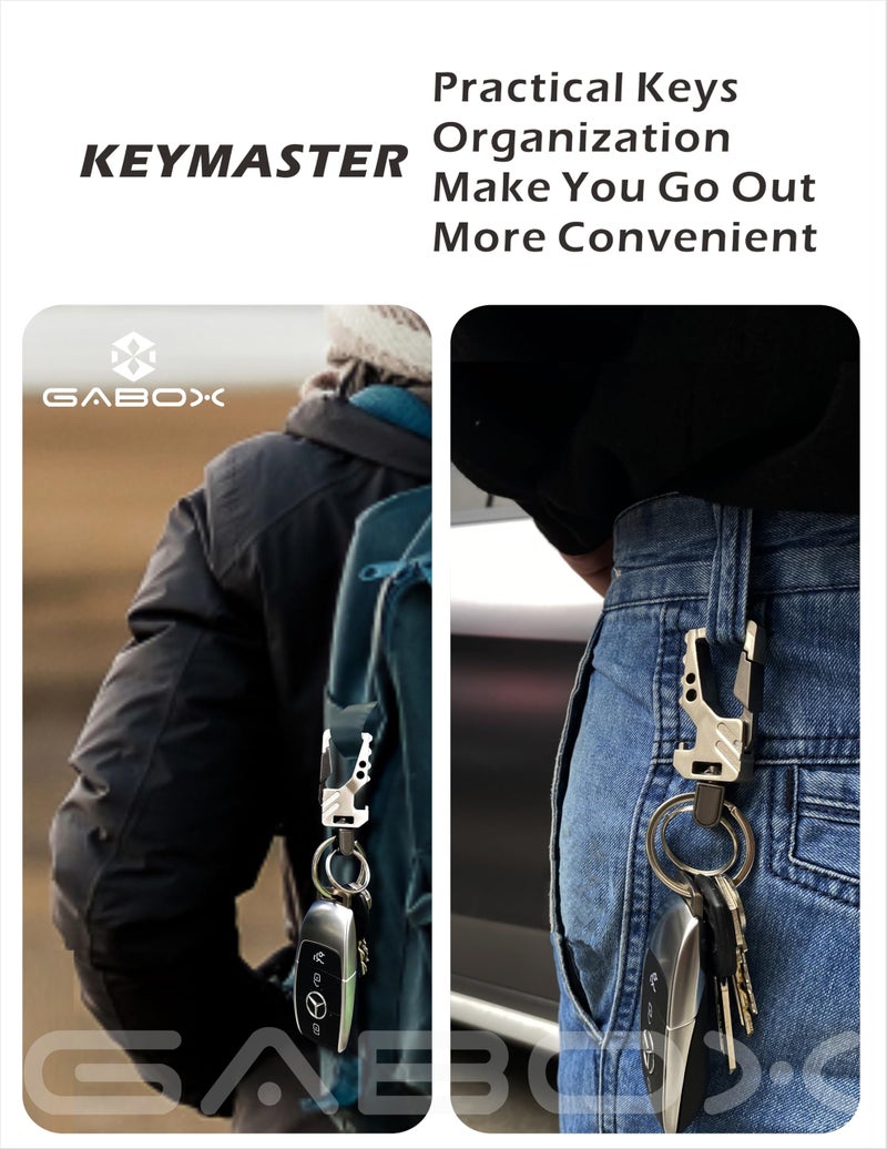 GABOX 2Pcs Keychain EDC Keyring Bottle Opener Auto Car Key Holder Tactical Carabiner Key Chain Clip Llaveros Porte-ClÃ©s - Image 5