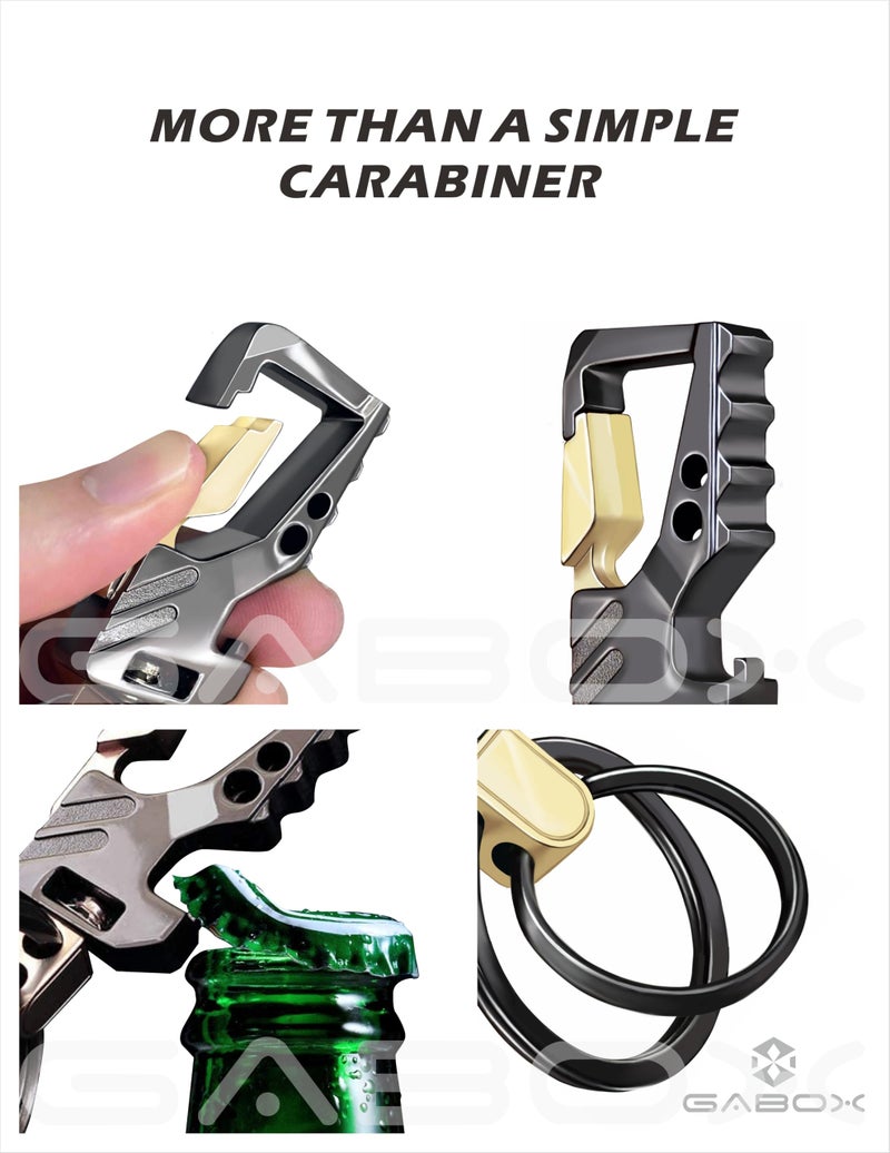 GABOX 2Pcs Keychain EDC Keyring Bottle Opener Auto Car Key Holder Tactical Carabiner Key Chain Clip Llaveros Porte-ClÃ©s - Image 4