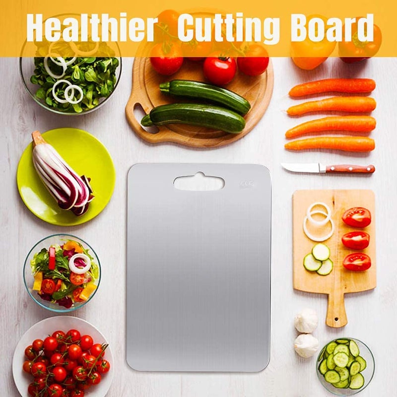 PEZYOX Stainless Steel Fruit Cutting Board for Kitchen FLE Vegetables Choping Board Best Kitchen Butcher Block for MeatCheeseHeavy Duty Cut Boards - Image 5