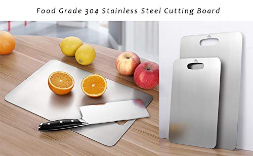 PEZYOX Stainless Steel Fruit Cutting Board for Kitchen FLE Vegetables Choping Board Best Kitchen Butcher Block for MeatCheeseHeavy Duty Cut Boards - Image 4