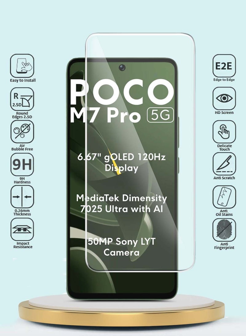 GMAX Xiaomi Poco M7 Pro 5G 2024 GMAX Premium Series Curved Edges 9H 2.5D Tempered Glass Screen Protector - Clear - Image 2