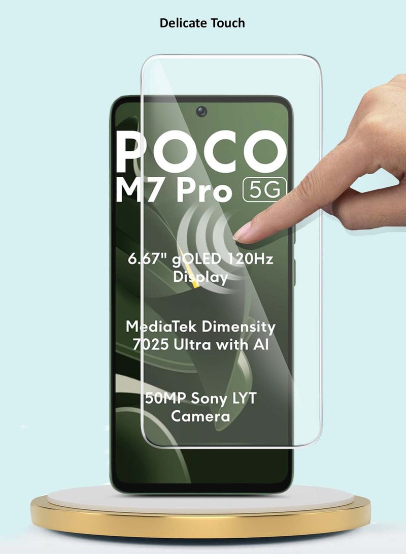 GMAX Xiaomi Poco M7 Pro 5G 2024 GMAX Premium Series Curved Edges 9H 2.5D Tempered Glass Screen Protector - Clear - Image 4