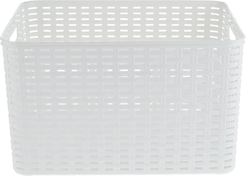 بلاستيك فورت سلة تخزين PlasticForte طراز "Rattan" سعة 28.5 لتر (N6) - مقاس 34 × 40 سم - سلة تنظيم متعددة الأغراض للملابس، الألعاب، الغسيل والتخزين المنزلي - ألوان متنوعة - Image 2