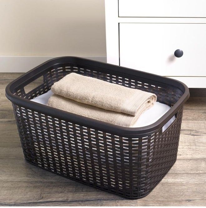 بلاستيك فورت سلة تخزين PlasticForte طراز "Rattan" سعة 28.5 لتر (N6) - مقاس 34 × 40 سم - سلة تنظيم متعددة الأغراض للملابس، الألعاب، الغسيل والتخزين المنزلي - ألوان متنوعة - Image 3