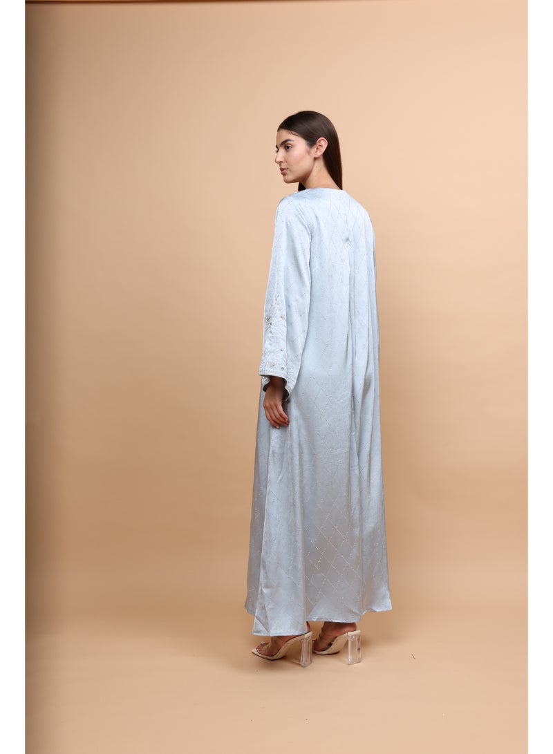 IKKXA Elegant Embroidery Crystals Beaded Jalabiya - Image 4