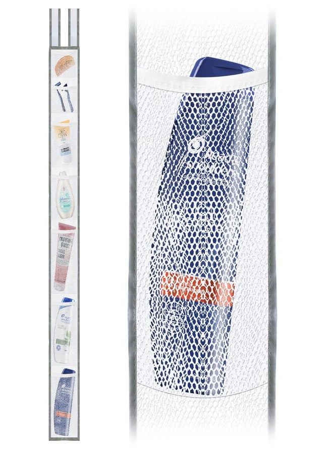 Skywin TidyFriend Shower Liner With Pockets -57 x 6 Inches, Hanging Mesh Shower Caddy with 7 Pockets, 100% Polyester Mesh Fabric, Adjustable Velcro Strap or Hook - Image 1