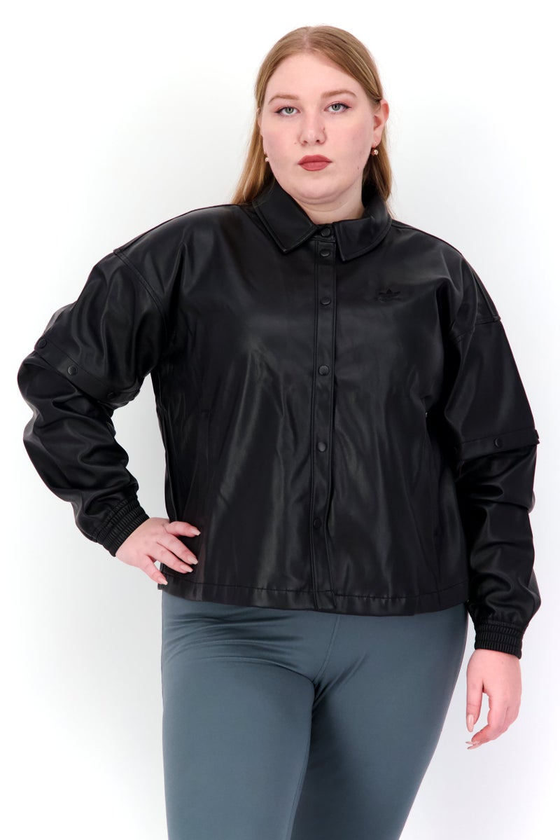 adidas Originals Women Plus Long Sleeves Track Jacket, Black  - Image 1