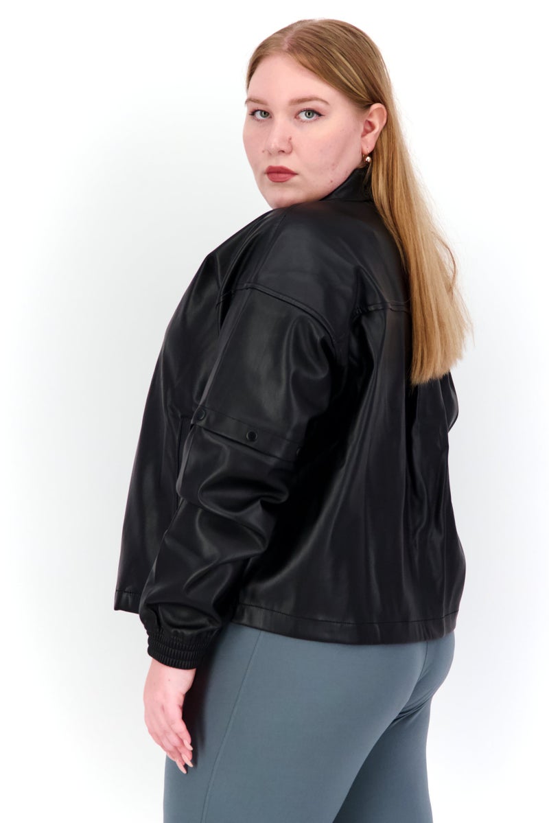 adidas Originals Women Plus Long Sleeves Track Jacket, Black  - Image 3