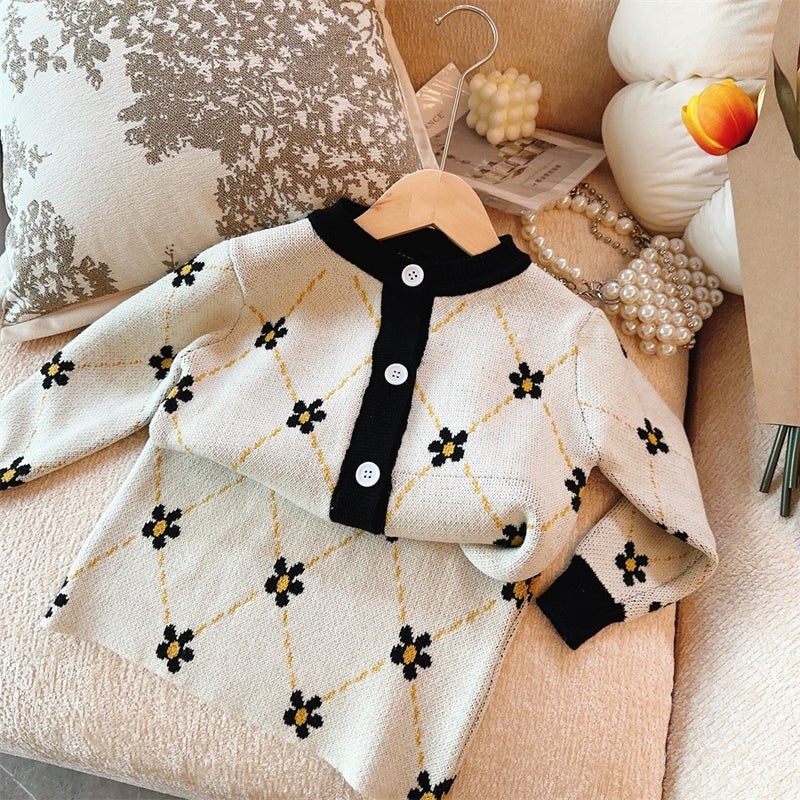 Kids Chic Knit Set Autumn Winter 2024 Ivory White 