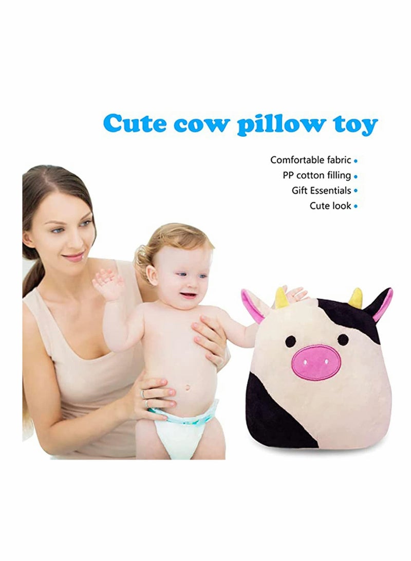 KASTWAVE Pillow Black   Cow Plush Pillow, Cow Stuffed Animals, Pillows Cow Plushie Kawaii Cow Plush Stuffed Cow Pillow (20cm) - Image 4