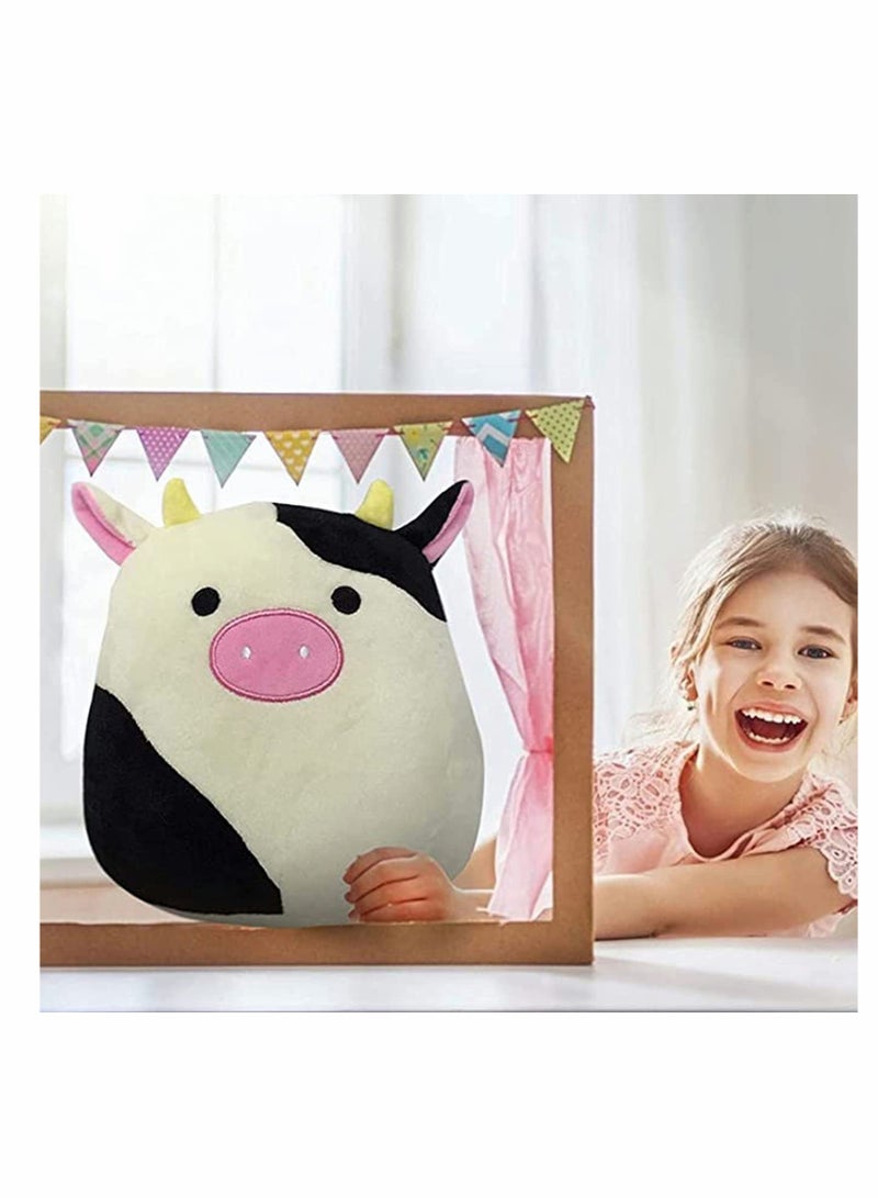 KASTWAVE Pillow Black   Cow Plush Pillow, Cow Stuffed Animals, Pillows Cow Plushie Kawaii Cow Plush Stuffed Cow Pillow (20cm) - Image 5