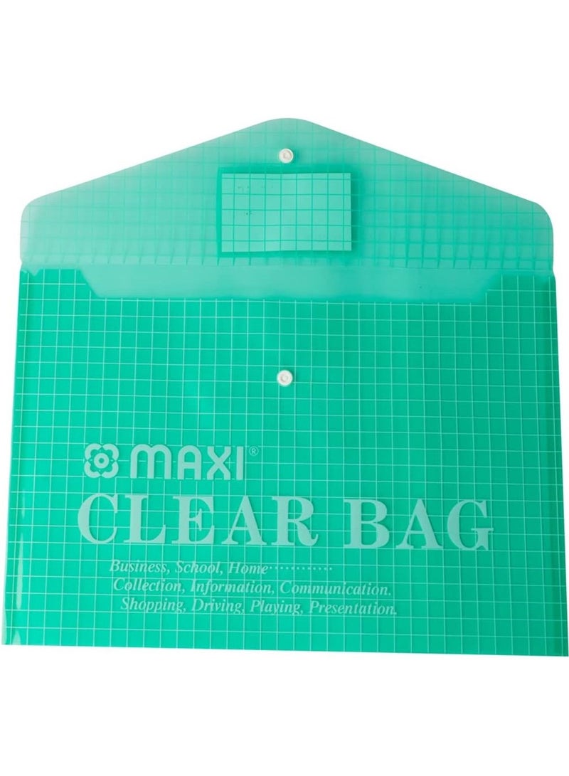 Maxi 12-Piece Clear Document Bag Set Green  - Image 3