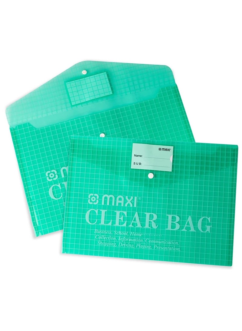Maxi 12-Piece Clear Document Bag Set Green  - Image 2