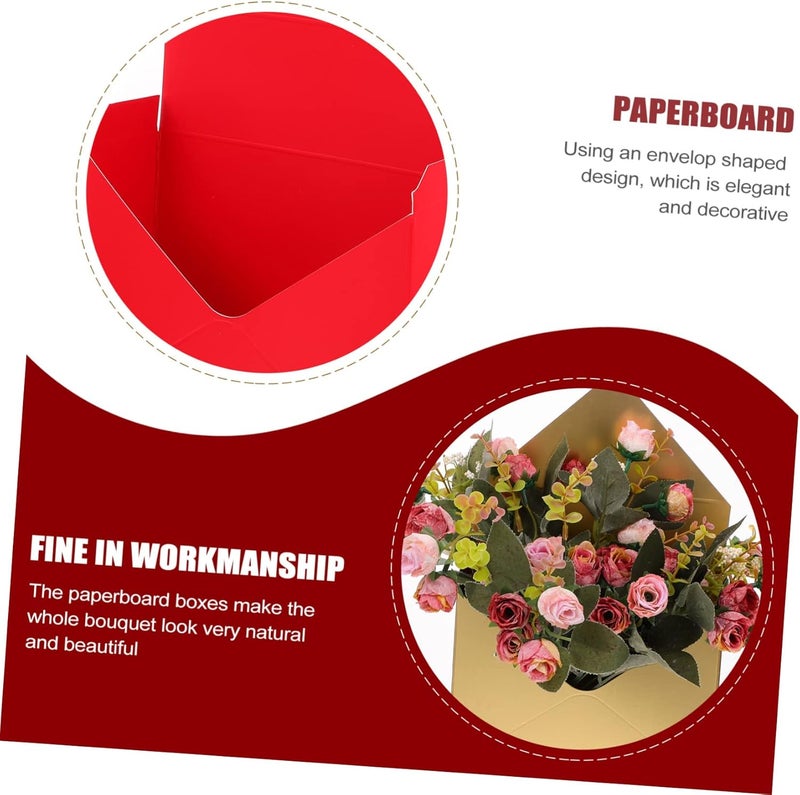 UTHCLO 2Pcs Flower Wrapping Paperboard Envelope Boxes Elegant Bouquet Envelop Containers for Floral Arrangements for Weddings Parties and Special Occasions - Image 2