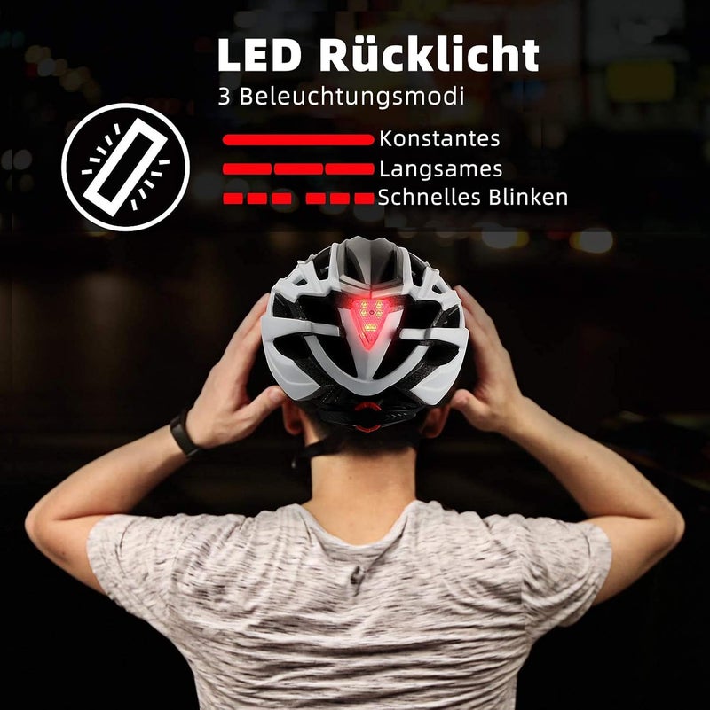 Shinmax Bicycle Helmet with LED Lighting and Removable Magnetic Visor for Men and Women - Image 3