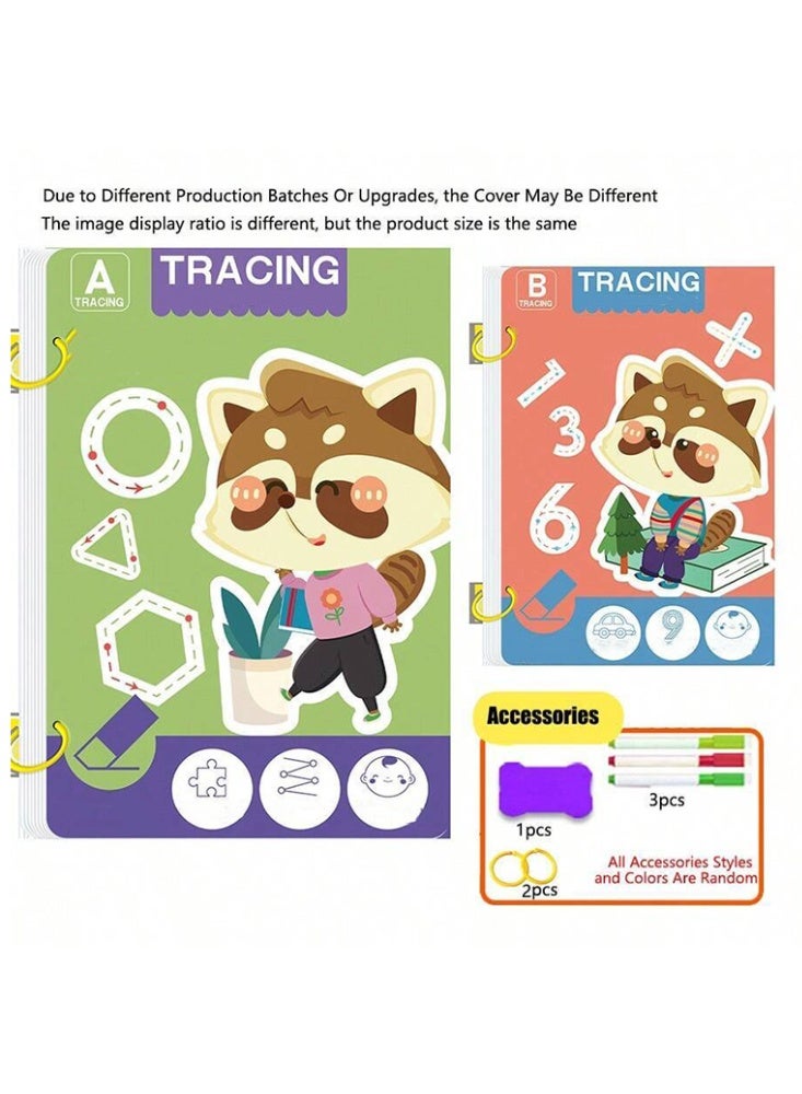 مجموعة تدريب على الكتابة للاطفال الصغار، تدريب على التحكم بالقلم وعلى الكتابة اليدوية بالحروف الابجدية والارقام الانجليزية وتمارين على الاشكال والانماط مكونة من 64 صفحة  تتضمن على٣ اقلام للتدريب قابل للمسح ومماحة - Image 3