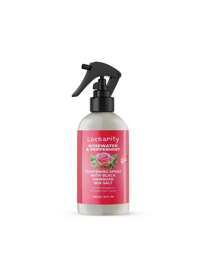 Locsanity Rosewater Peppermint Moisturizing, Tightening, Rolling Spray W/Black Hawaiian Sea Salt Dreadlock Locs  - Image 1