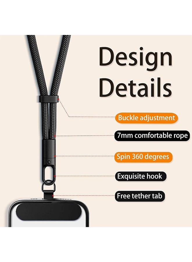 Universal Adjustable Phone Wrist Strap With Metal Tether Tabs Wristlet & Hand Cell Phone Lanyard for Women and Men - Image 2