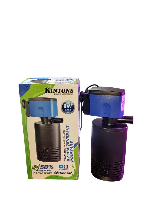 Kintons 50% Energy Saving Aquarium Internal Filter Fully Submersible Filter for Freshwater & Marine Aquarium (IQ-633 LQ(8W - 1400L/H)) - Image 1