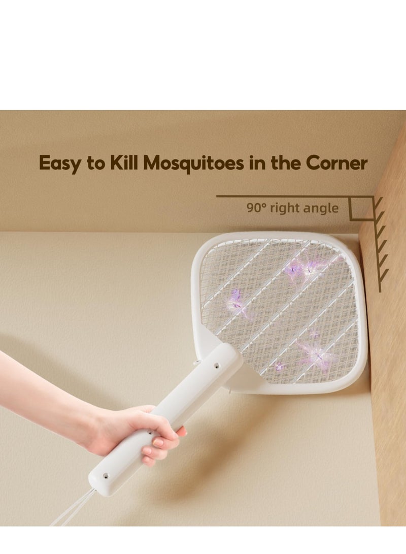 SYOSI Electric Fly Swatter Zapper Racket 4000V Rechargeable Mosquito Killer with Purple Mosquito Light Foldable Portable for Indoor Outdoor Use - Image 4