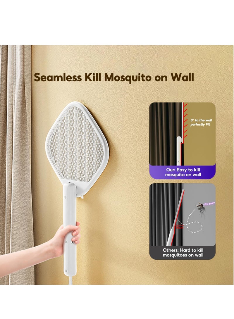 SYOSI Electric Fly Swatter Zapper Racket 4000V Rechargeable Mosquito Killer with Purple Mosquito Light Foldable Portable for Indoor Outdoor Use - Image 3